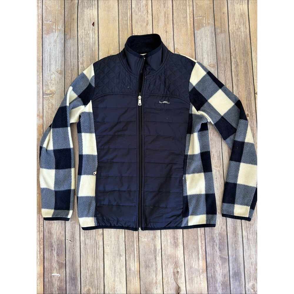 LRL Active Ralph Lauren Womens Full Zip Puffer Jacket Flannel Quilted Medium